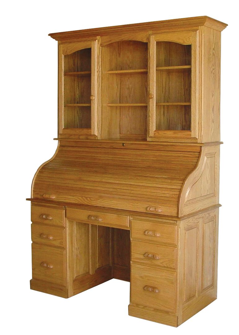 Amish Rolltop Desk Hutch Home Office Furniture Solid Wood Oak Maple